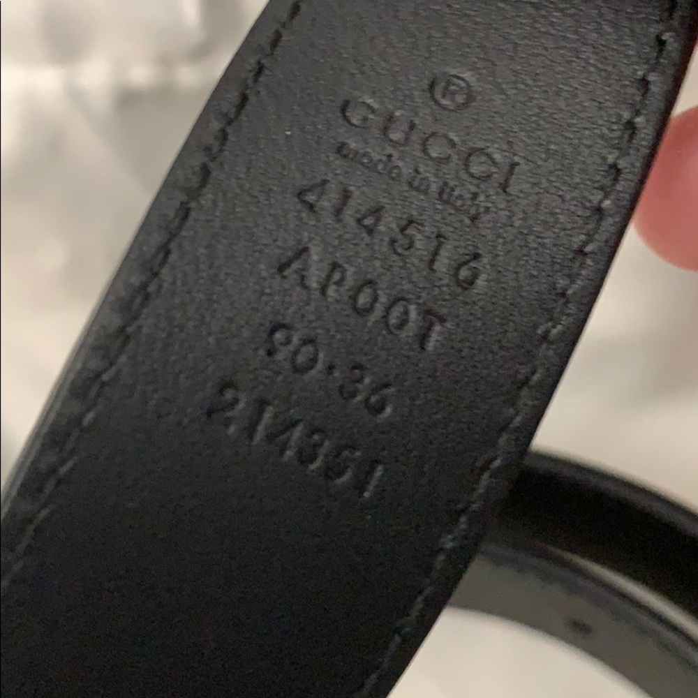 AUTHENTIC Gucci Leather Belt w/ Double G Buckle, size 90/36, fits size 8, 1.5in - Picture 3 of 4